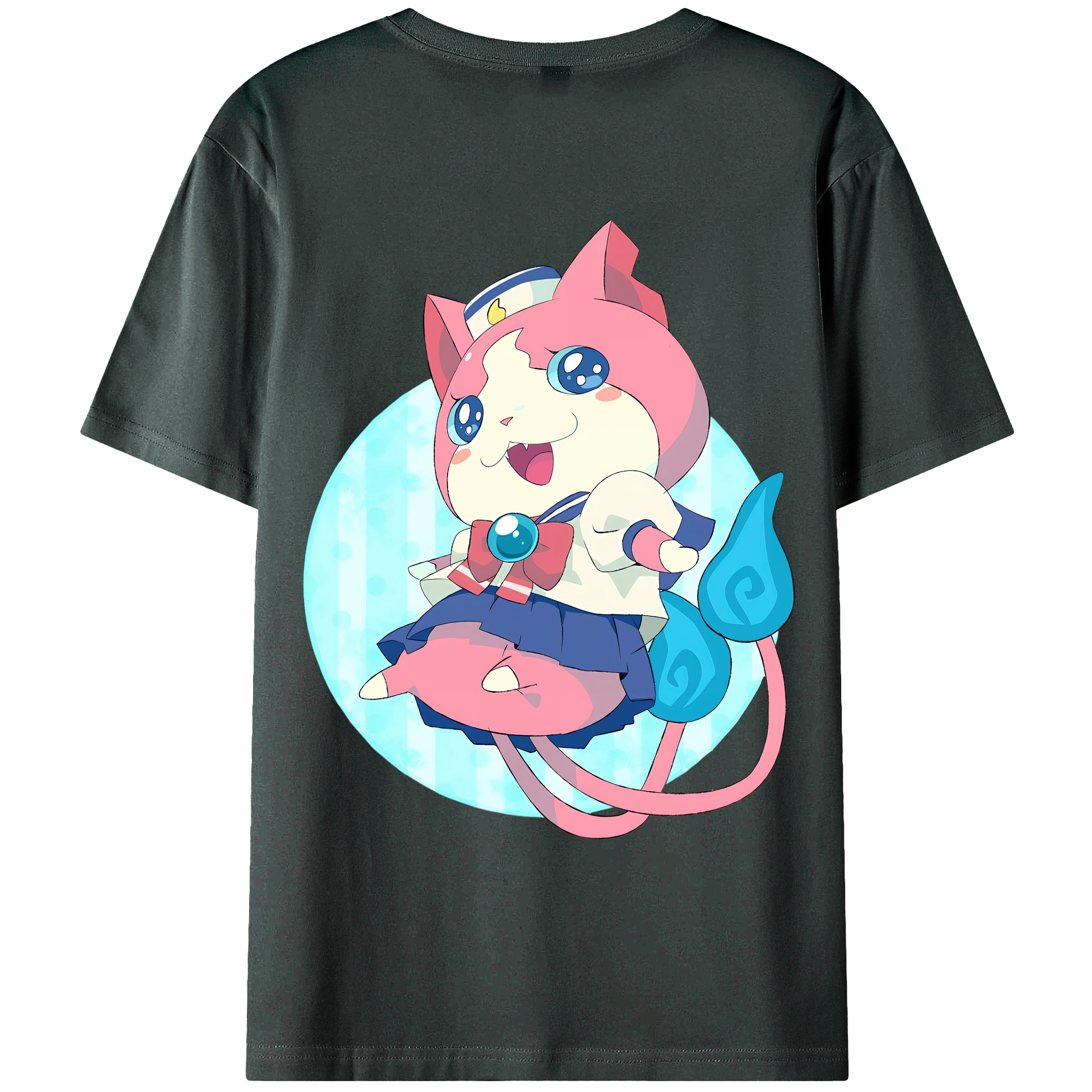 （画像用） 妖怪ウォッチ Yo-kai Watch 綿100％ メンズ半袖Tシャツ（バックプリント） 通気性